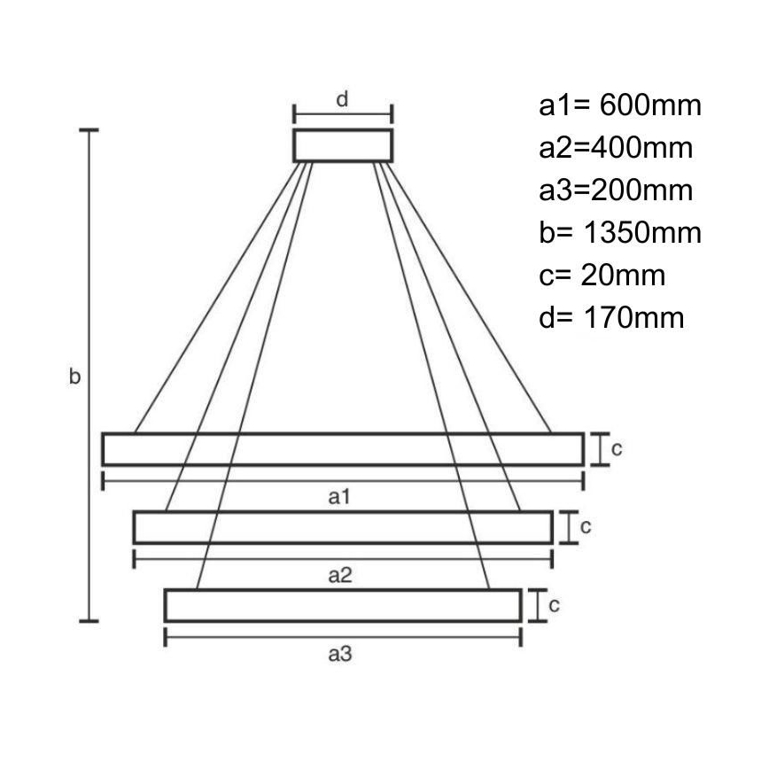 LED Димируем пендел LED/90W/230V 3000-6500K Ø 60 см + дистанционно управление