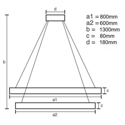 LED Димируем кристален полилей на връв LED/90W/230V 3000-6500K златист/хром + дистанционно управление