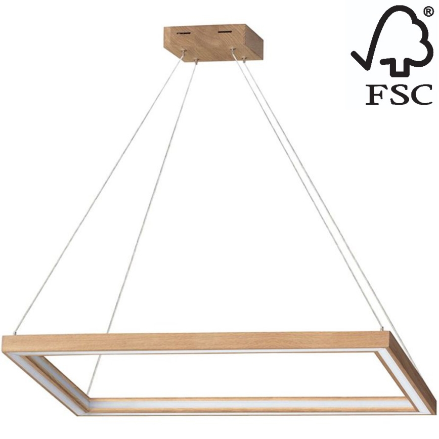 LED Димируем пендел LEGNO 2xLED/33W/230V дъб – FSC сертифицирано