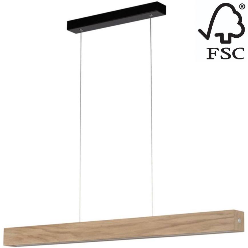 LED Димируем пендел LEON 3xLED/18W/230V дъб – FSC сертифицирано