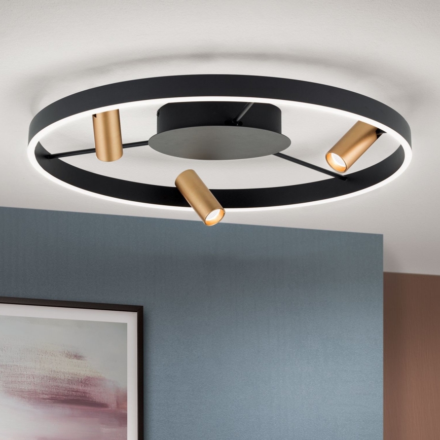 LED Димируем плафон BERLIN LED/50W/230V черен/златист