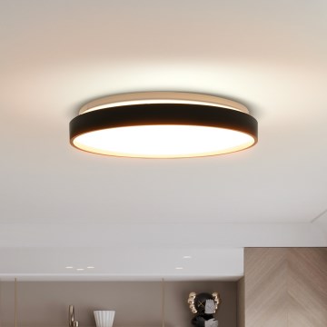 LED Димируем плафон CALA LED/48W/230V 3000-6500K черен/златист + дистанционно управление