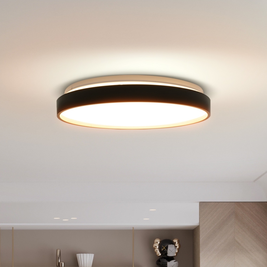 LED Димируем плафон CALA LED/48W/230V 3000-6500K черен/златист + дистанционно управление