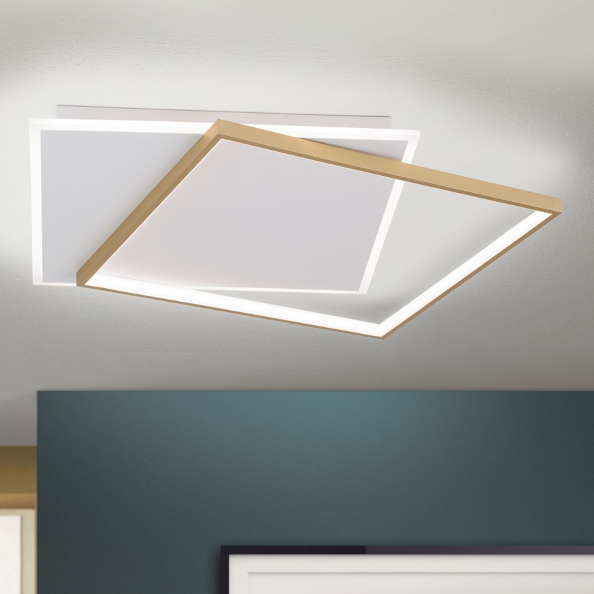 LED Димируем плафон EMANUEL LED/50W/230V бял/златист