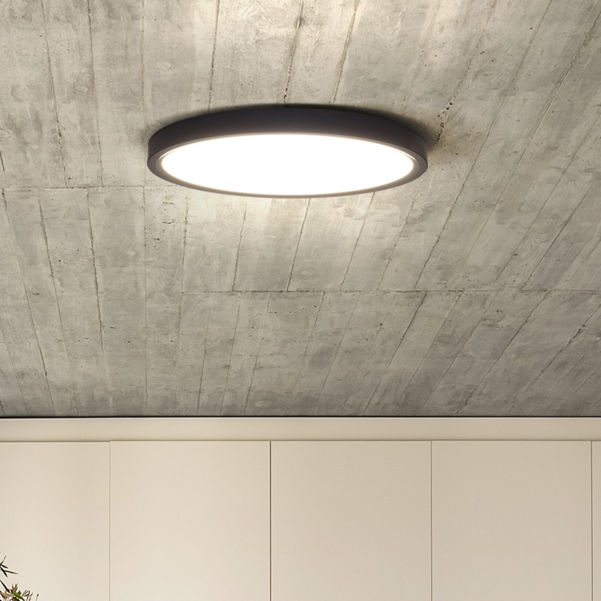 LED Димируем плафон ESTELA LED/36W/230V Ø 30 см черен + дистанционно управление