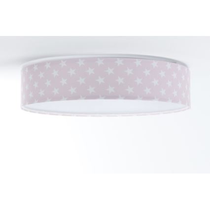 LED Димируем детски плафон SMART GALAXY KIDS LED/24W/230V 3000-6500K звезди розов/бял + дистанционно
