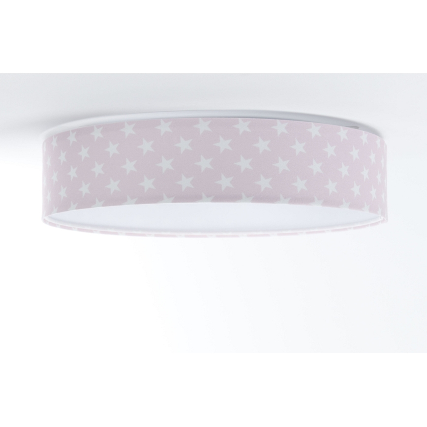 LED Димируем детски плафон SMART GALAXY KIDS LED/24W/230V 3000-6500K звезди розов/бял + дистанционно