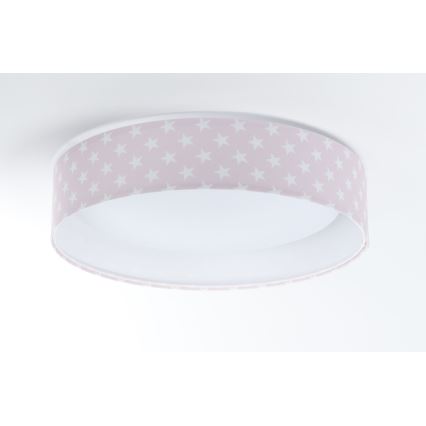 LED Димируем детски плафон SMART GALAXY KIDS LED/24W/230V 3000-6500K звезди розов/бял + дистанционно