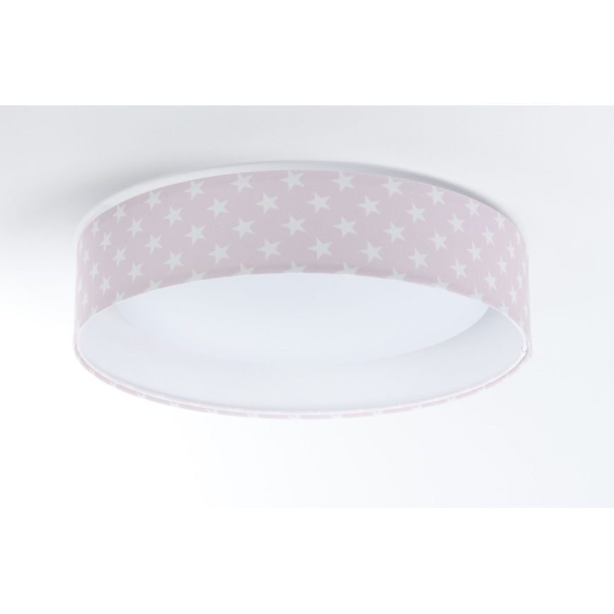 LED Димируем детски плафон SMART GALAXY KIDS LED/24W/230V 3000-6500K звезди розов/бял + дистанционно