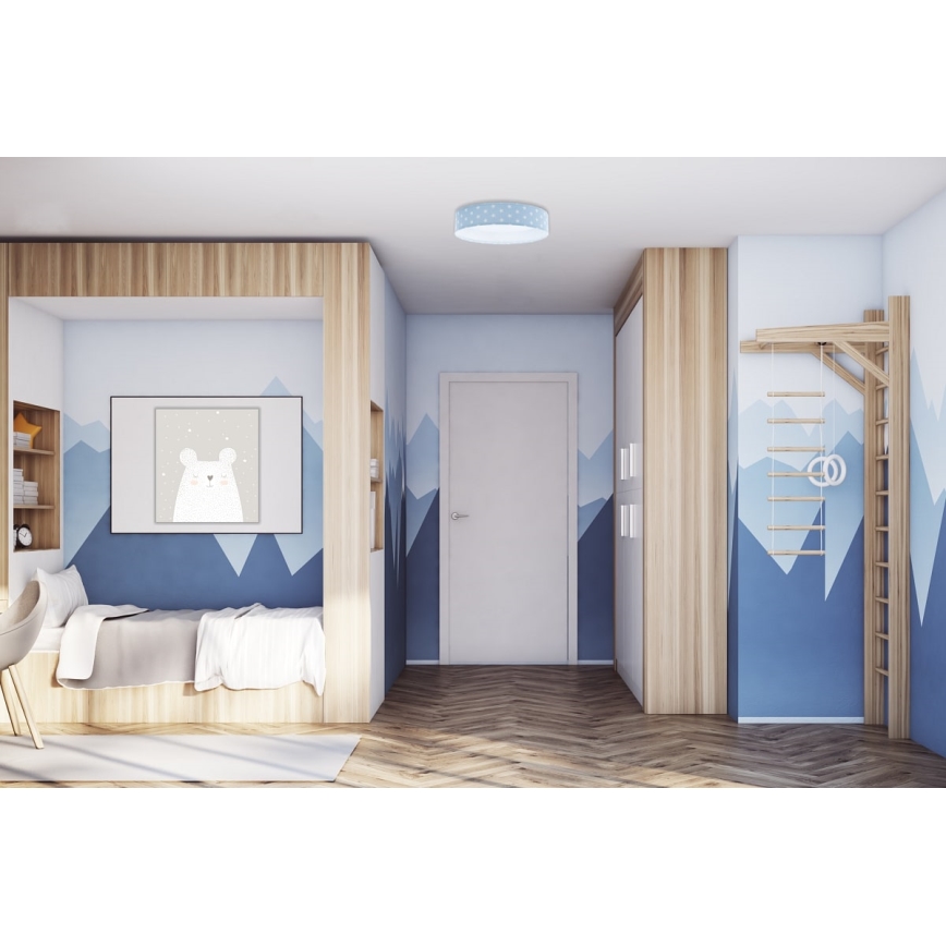 LED Димируем детски плафон SMART GALAXY KIDS LED/24W/230V 3000-6500K звезди син/бял + дистанционно