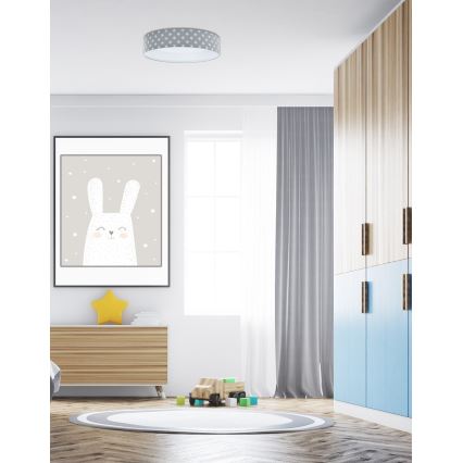 LED Димируем детски плафон SMART GALAXY KIDS LED/24W/230V 3000-6500K звезди сив/бял + дистанционно