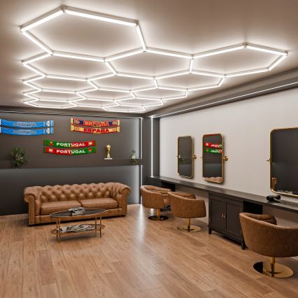 LED димируемо таванно осветително тяло HEXAGON LED/570W/85-265V 5000K 522x298 cm CRI 90 IP54 бяло