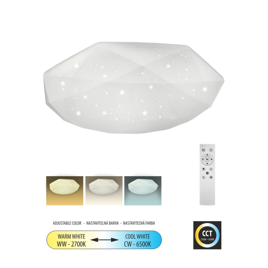 LED Димируем плафон INDUS LED/60W/230V 2700-6500K Ø 58 см + дистанционно управление