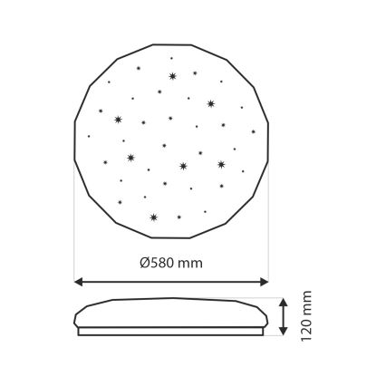 LED Димируем плафон INDUS LED/60W/230V 2700-6500K Ø 58 см + дистанционно управление