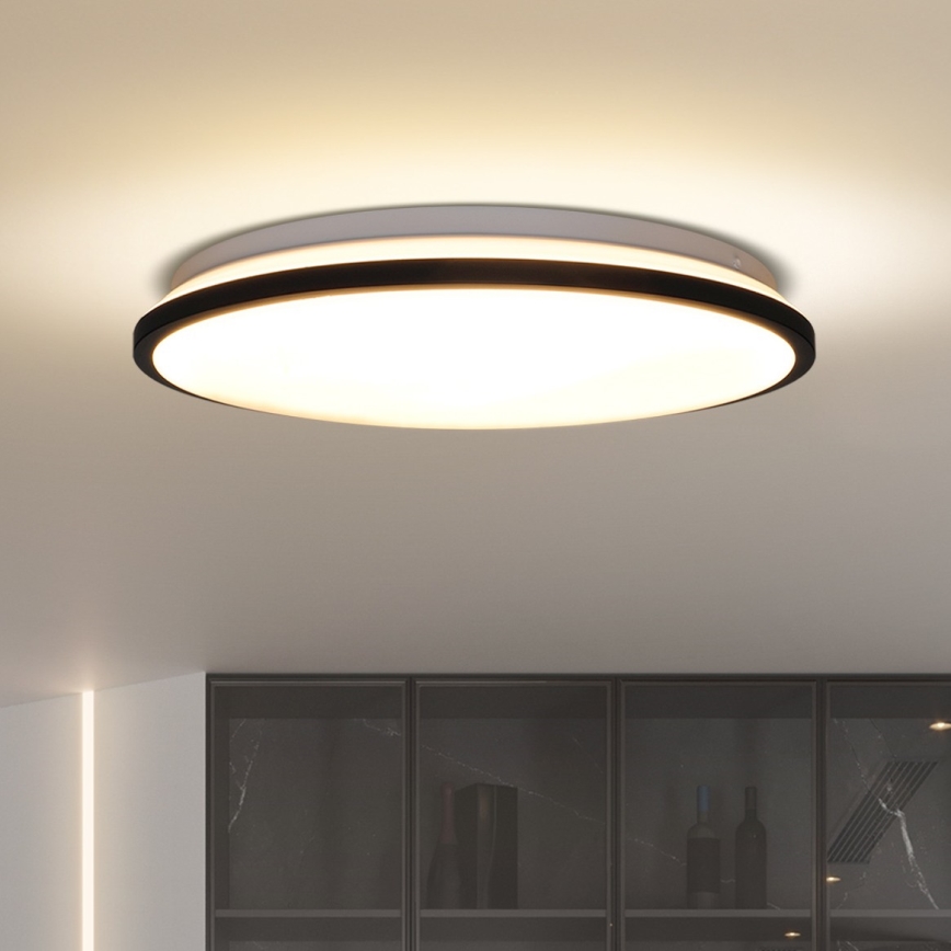 LED Димируем плафон JAMIL LED/48W/230V 3000-6500K черен + дистанционно управление