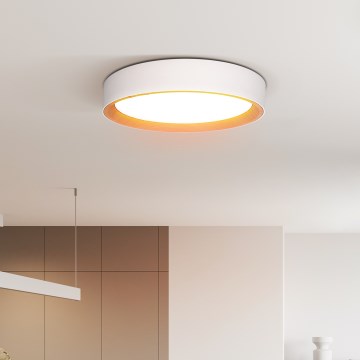 LED Димируем плафон LARIOS LED/48W/230V 3000-6500K Ø 39 см бял + дистанционно управление