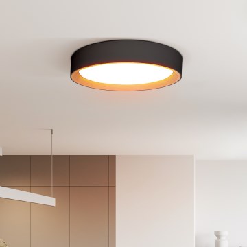 LED Димируем плафон LARIOS LED/48W/230V 3000-6500K Ø 39 см черен + дистанционно управление