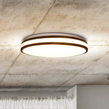 LED Димируем плафон LASKOS LED/48W/230V 3000-6500K черен + дистанционно управление
