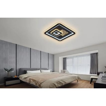 LED Димируем плафон LED/110W/230V 3000-6500K черен + дистанционно управление