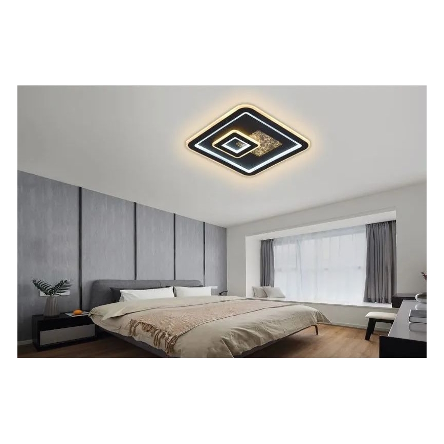 LED Димируем плафон LED/110W/230V 3000-6500K черен + дистанционно управление