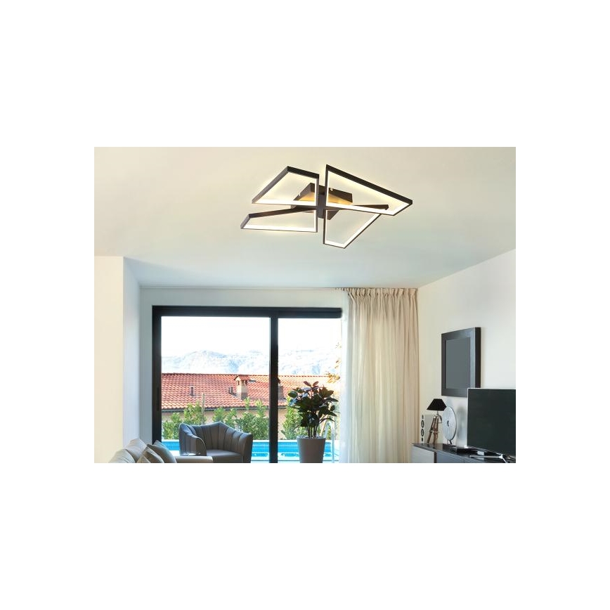 LED Димируем плафон LED/115W/230V 3000-6500K черен + дистанционно управление