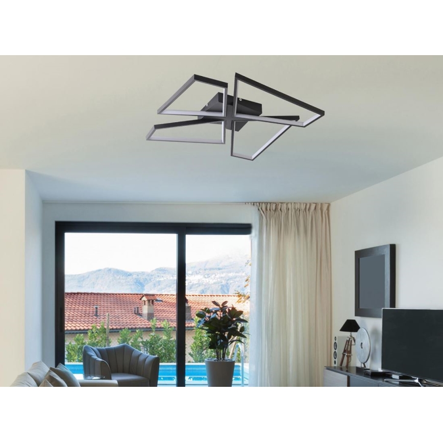 LED Димируем плафон LED/115W/230V 3000-6500K черен + дистанционно управление
