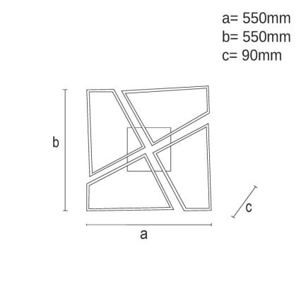 LED Димируем плафон LED/115W/230V 3000-6500K черен + дистанционно управление