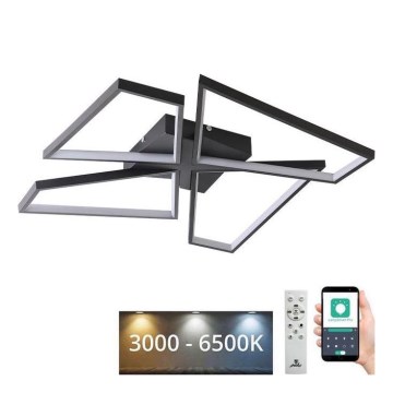 LED Димируем плафон LED/115W/230V 3000-6500K черен + дистанционно управление