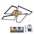 LED Димируем плафон LED/115W/230V 3000-6500K кафяв/черен + дистанционно управление