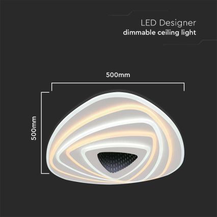 LED Димируем плафон LED/120W/230V 3000-6500K + дистанционно управление