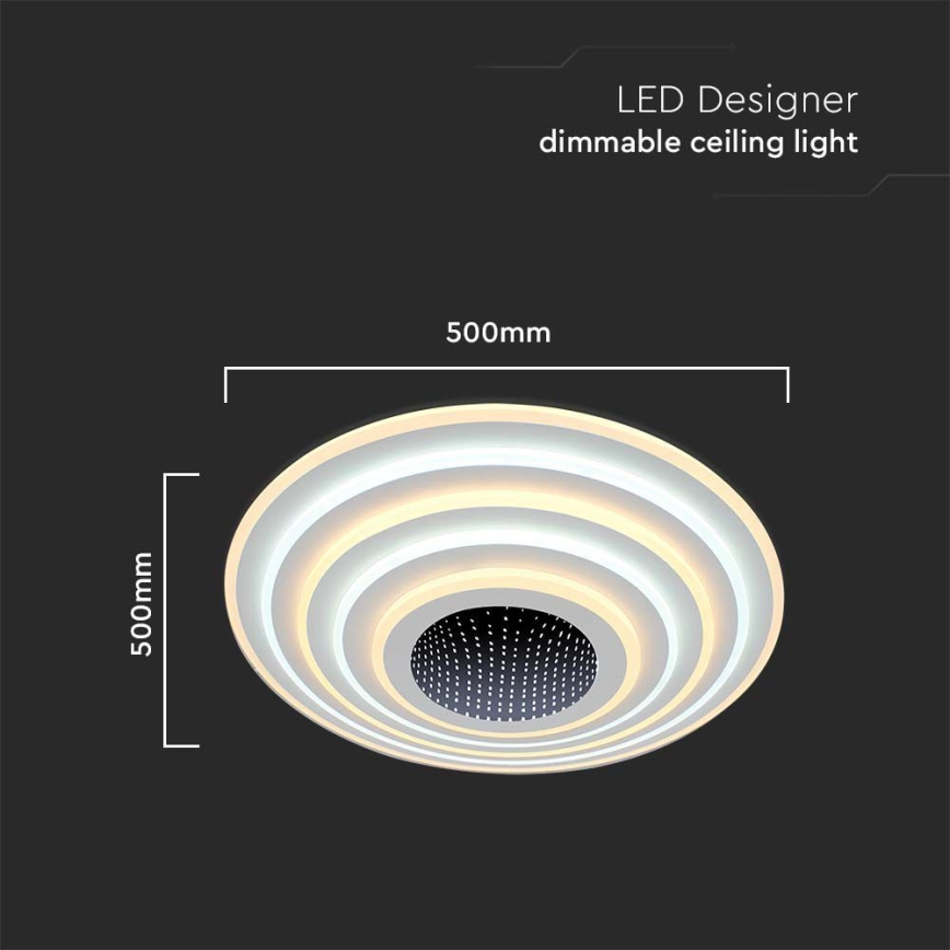 LED Димируем плафон LED/125W/230V 3000-6500K + дистанционно управление