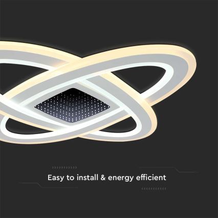 LED Димируем плафон LED/130W/230V 3000-6500K + дистанционно управление