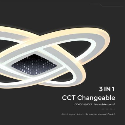 LED Димируем плафон LED/130W/230V 3000-6500K + дистанционно управление