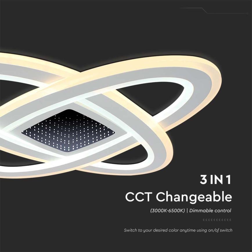 LED Димируем плафон LED/130W/230V 3000-6500K + дистанционно управление