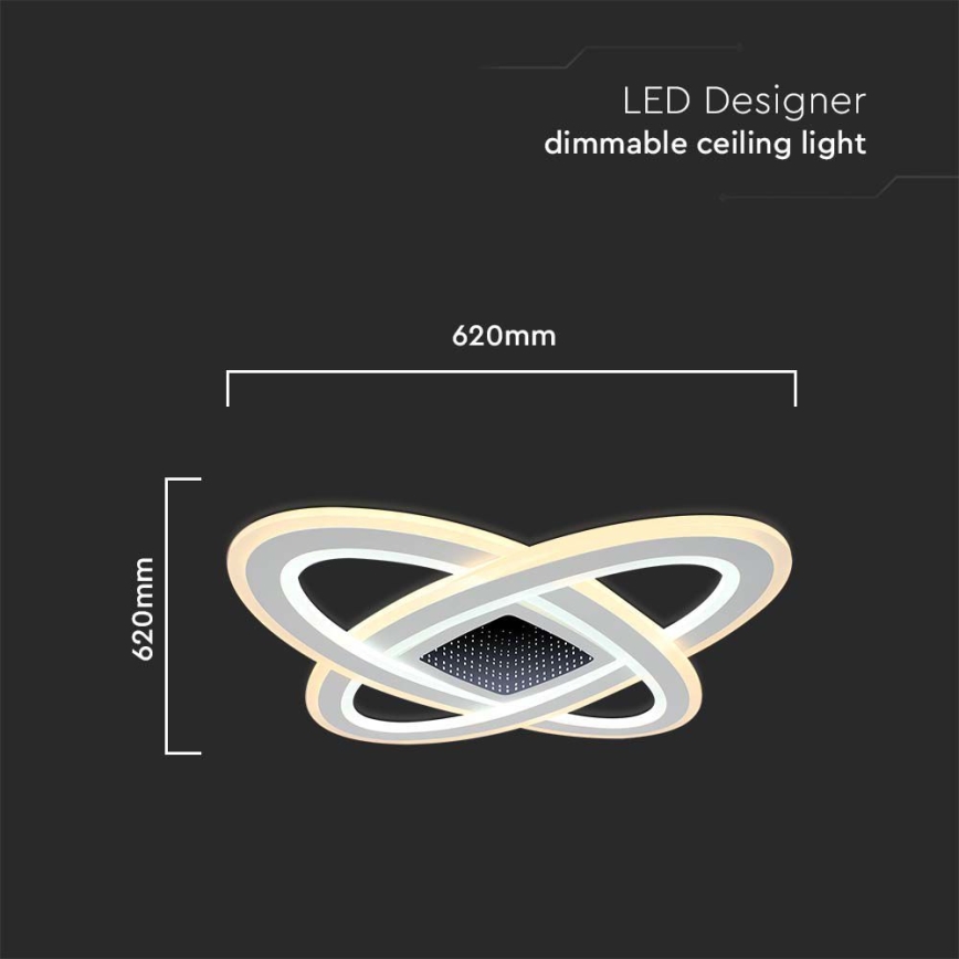 LED Димируем плафон LED/130W/230V 3000-6500K + дистанционно управление