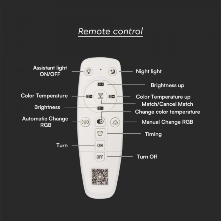 LED Димируем плафон LED/150W/230V 3000-6500K + дистанционно управление