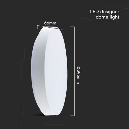 LED Димируем плафон LED/40W/230V 3000-6500K 39,5 см бял + дистанционно управление