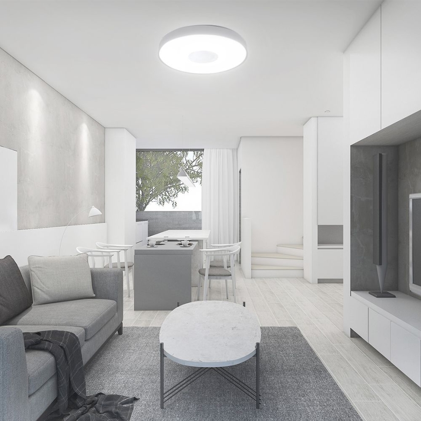 LED Димируем плафон LED/40W/230V 3000-6500K 39 см бял + дистанционно управление