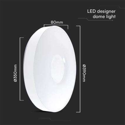 LED Димируем плафон LED/40W/230V 3000-6500K 39 см бял + дистанционно управление