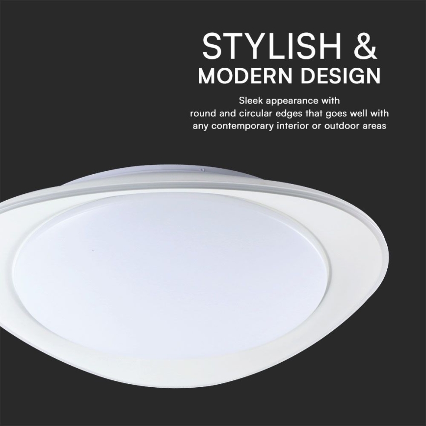 LED Димируем плафон LED/40W/230V 3000-6500K 45 см бял + дистанционно управление