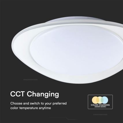 LED Димируем плафон LED/40W/230V 3000-6500K 45 см бял + дистанционно управление