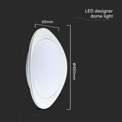 LED Димируем плафон LED/40W/230V 3000-6500K 45 см бял + дистанционно управление