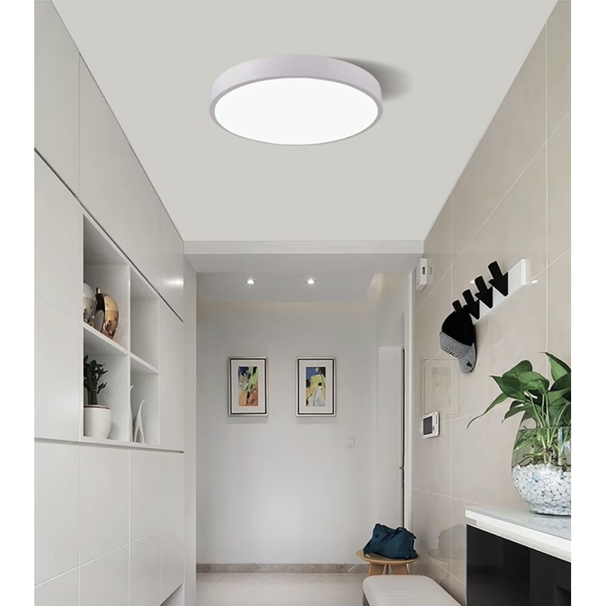 LED Димируем плафон LED/40W/230V 3000-6500K Ø 40 см бял + дистанционно управление