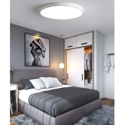 LED Димируем плафон LED/40W/230V 3000-6500K Ø 40 см бял + дистанционно управление