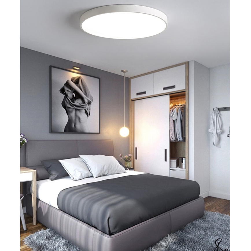 LED Димируем плафон LED/40W/230V 3000-6500K Ø 40 см бял + дистанционно управление