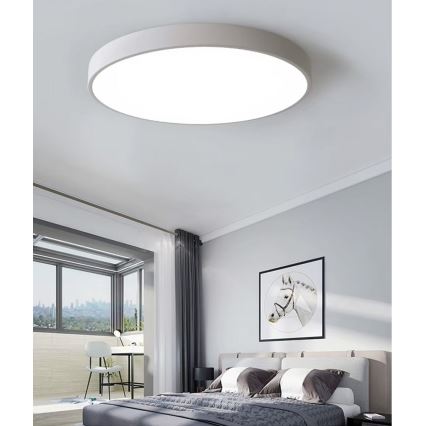 LED Димируем плафон LED/40W/230V 3000-6500K Ø 40 см бял + дистанционно управление