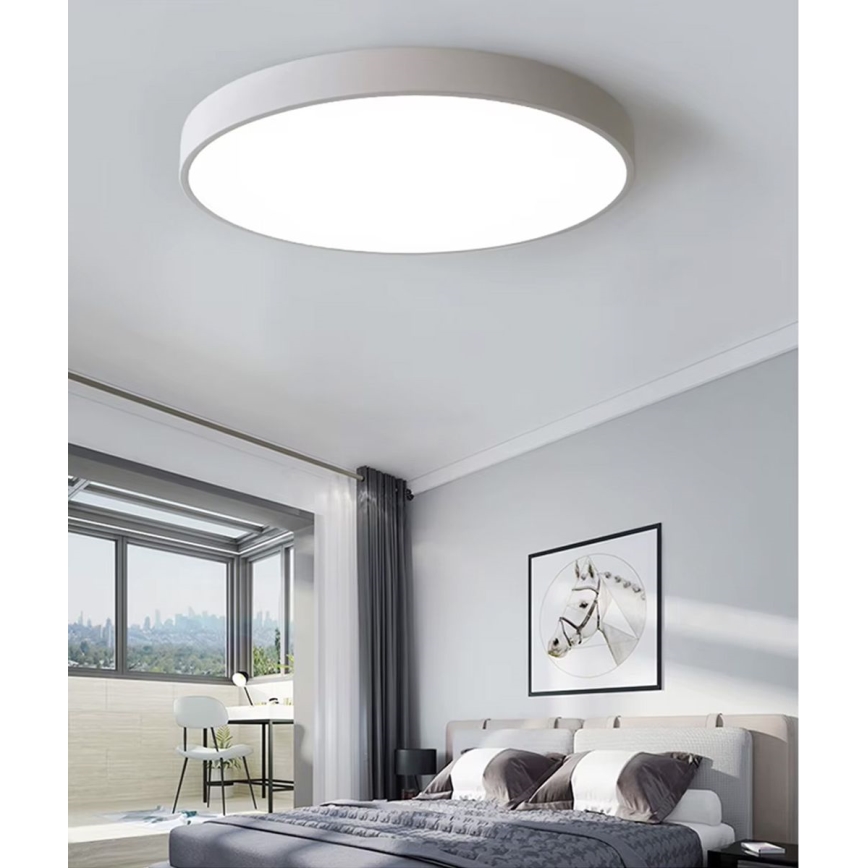 LED Димируем плафон LED/40W/230V 3000-6500K Ø 40 см бял + дистанционно управление