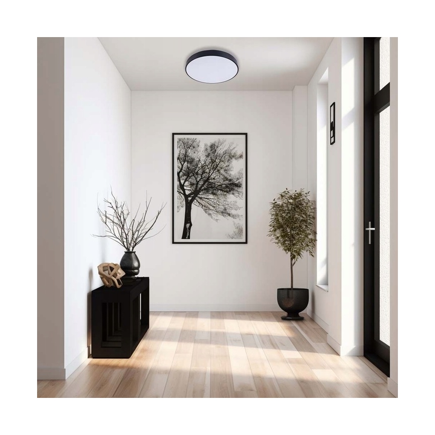 LED Димируем плафон LED/40W/230V 3000-6500K Ø 40 см черен + дистанционно управление