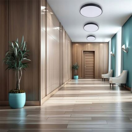 LED Димируем плафон LED/40W/230V 3000-6500K Ø 40 см черен + дистанционно управление