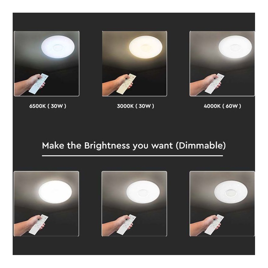 LED Димируем плафон LED/40W/230V 3000K/4000K/6500K + дистанционно